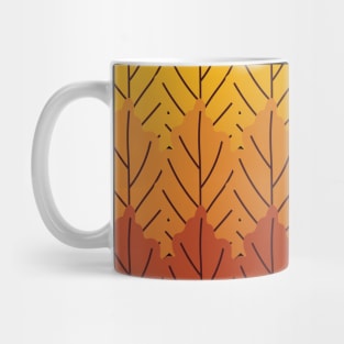 Autumn Fall Leaves Pattern | Brown Mug